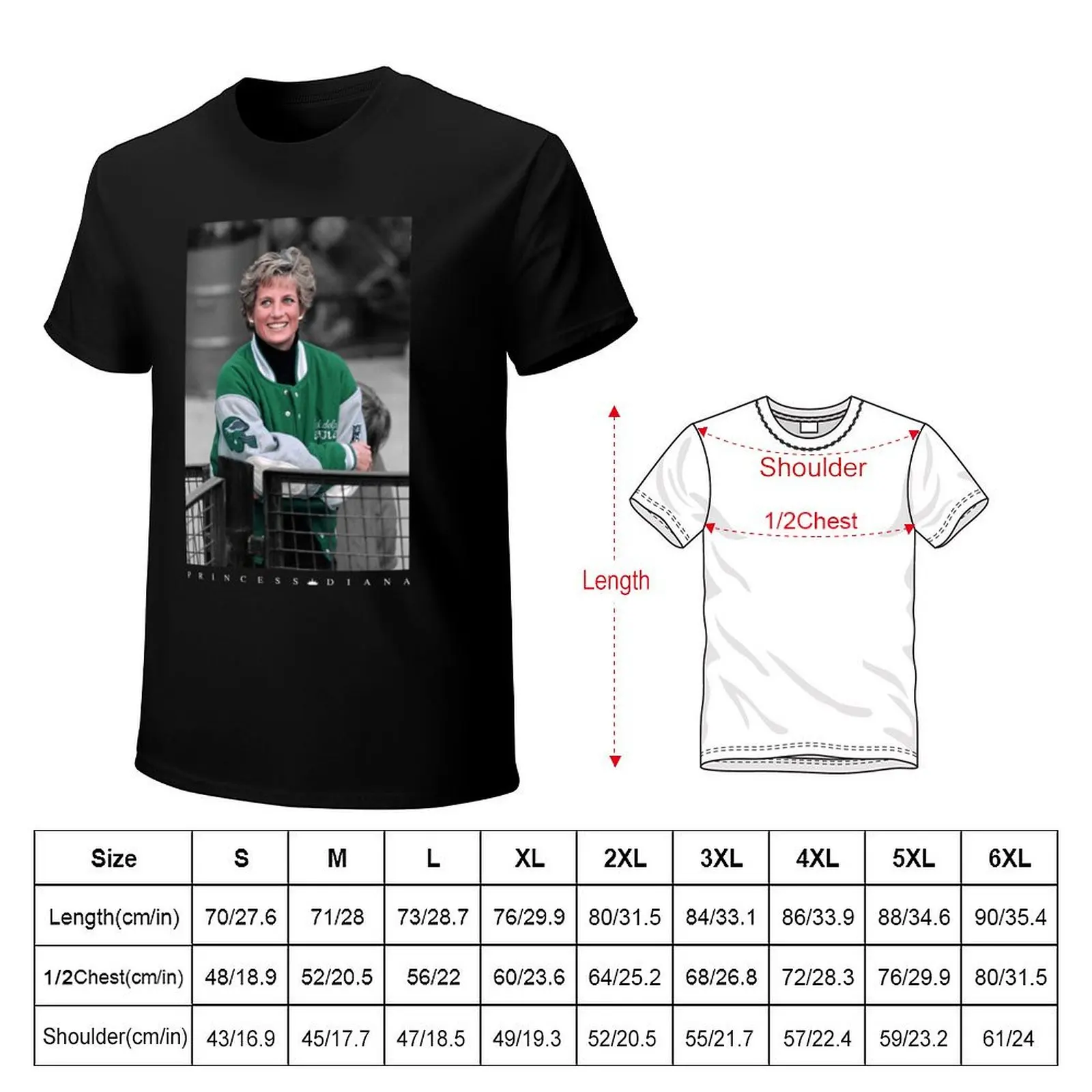 Princess Diana Eagles T-Shirt Big and Tall Solid Color T-Shirt