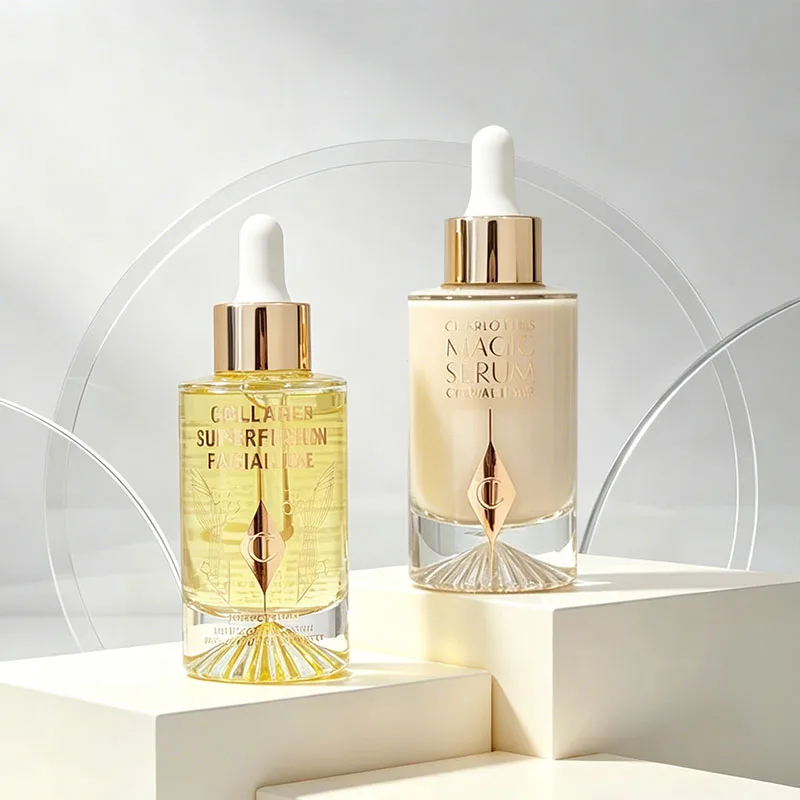New Charlotte Tilbury Magic Diamond Light Crystal Essence Collagen Superconducting Facial Essence Oil Moisturizing Tighten Skin