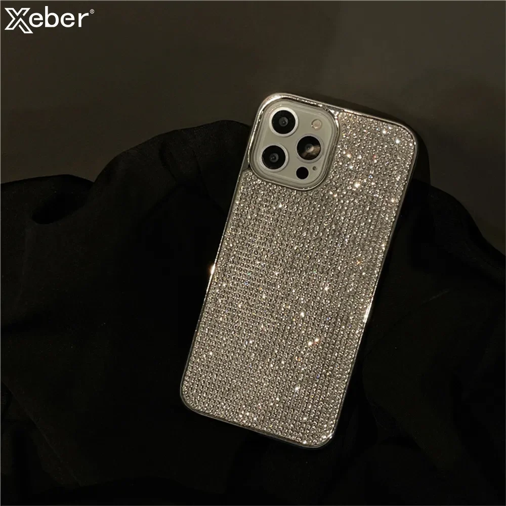 Роскошный блестящий чехол со стразами для телефона iPhone 15 14 11 12 13 Pro Max Mini XS XR X 7 8 Plus Shniy Алмазный Мягкий силиконовый чехол