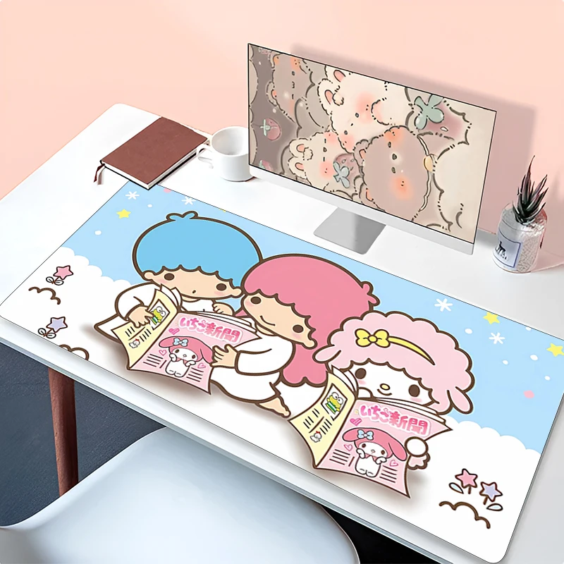 Mouse Pad L-little Twin Star Kawaii Gaming Accessories Notbook Computer Speed Mini Pc Gamer Keyboard Desk Mat 900x400 Mousepad