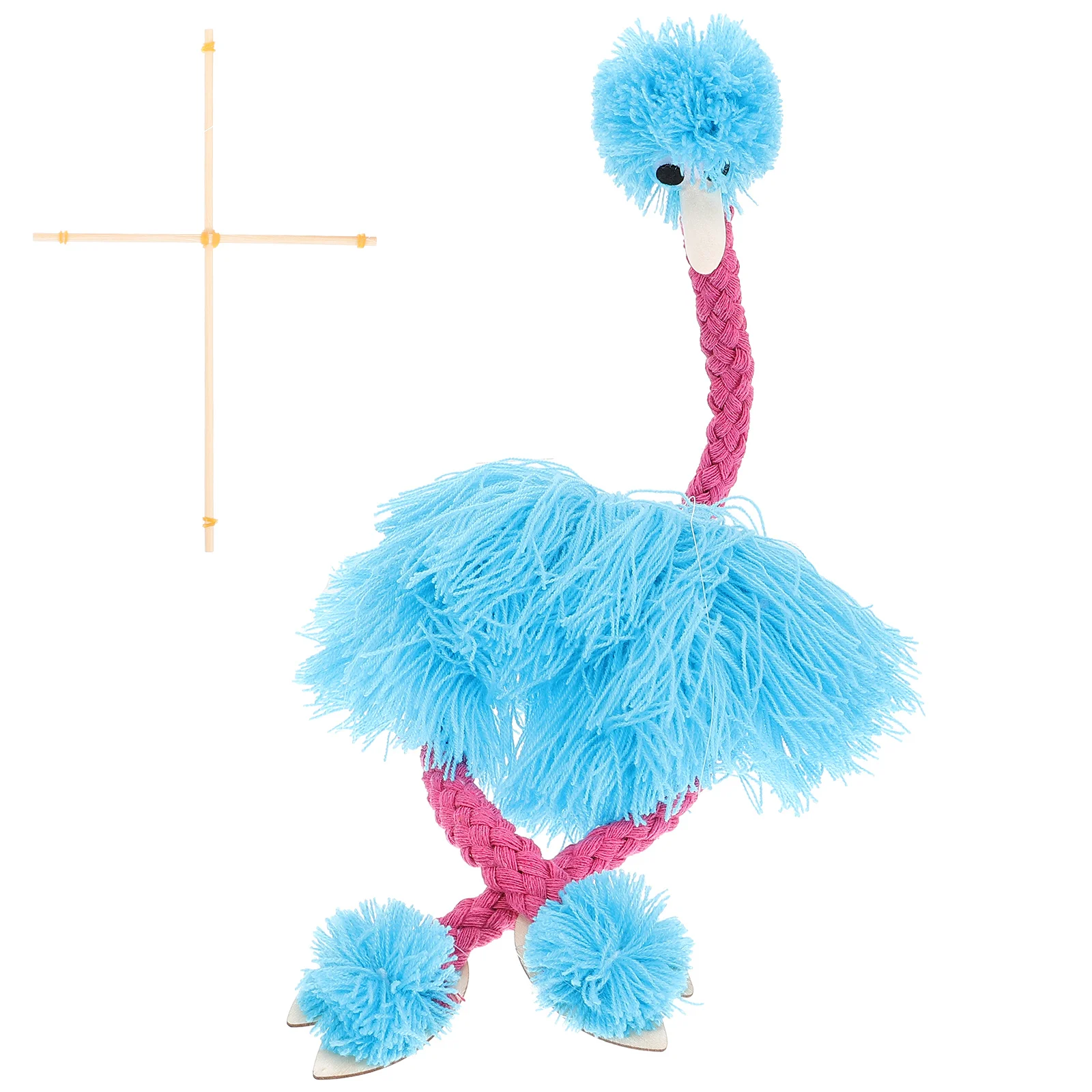 Ostrich Puppet Funny Figure Craft Ostriches Animals Marionette Marionettes Wooden Plush Child Children’s