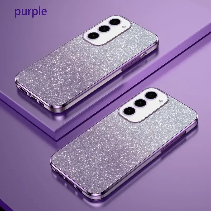 S 23 22 20 21 Luxury Gradient Glitter Plating Case For Samsung Galaxy S23 S21 S20 Fe S22 Plus Ultra 5G Silicone Back Cover S20Fe