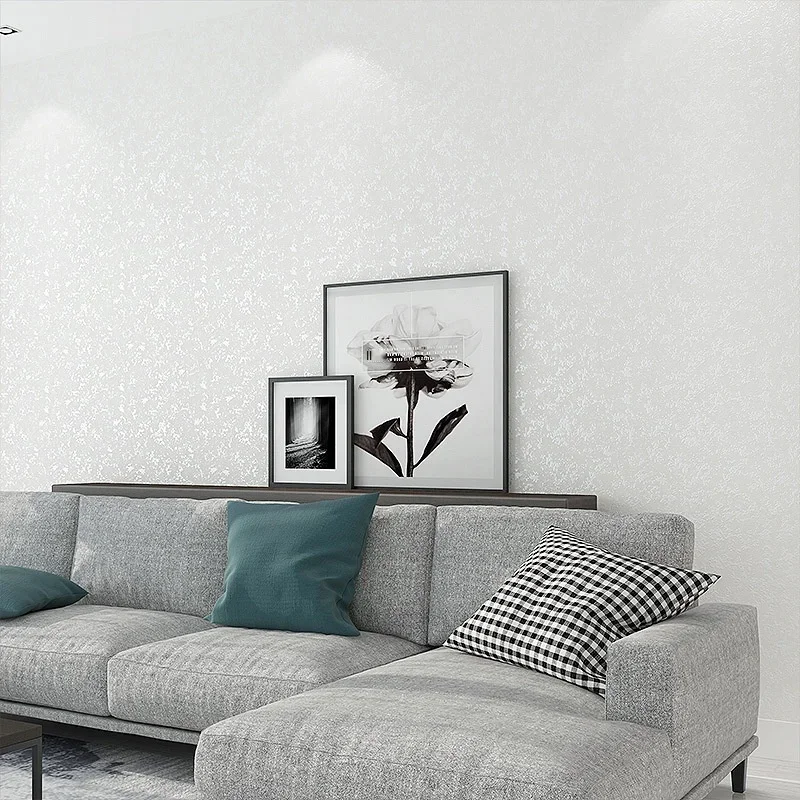 Light green wallpaper modern simple 3D diatom mud pure pigment color light green non self-adhesive Nordic style wallpaper