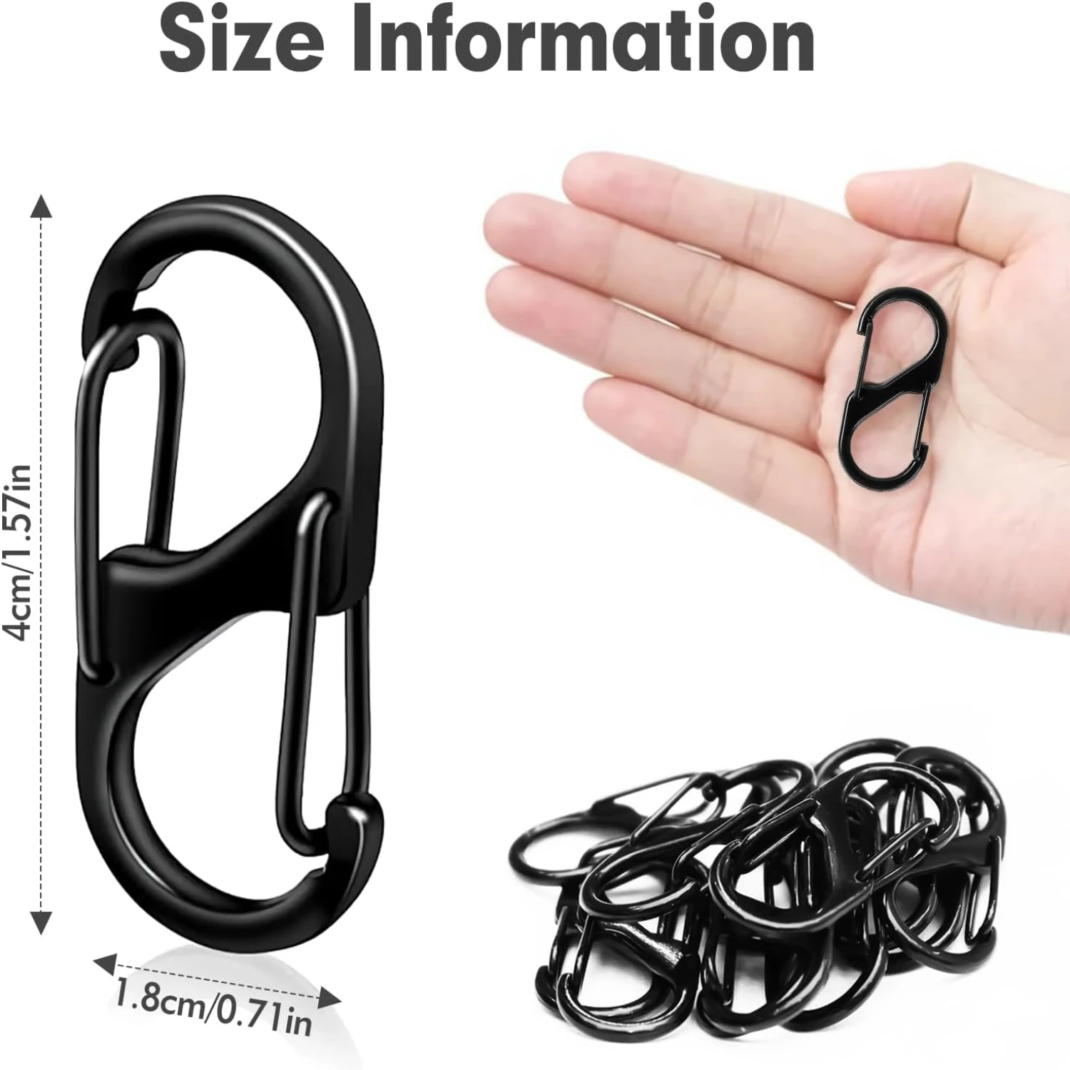 Enhance your outdoor equipment with these sturdy and dependable 20pcs small anti-theft mini S-shaped carabiner clips. Perfect fo