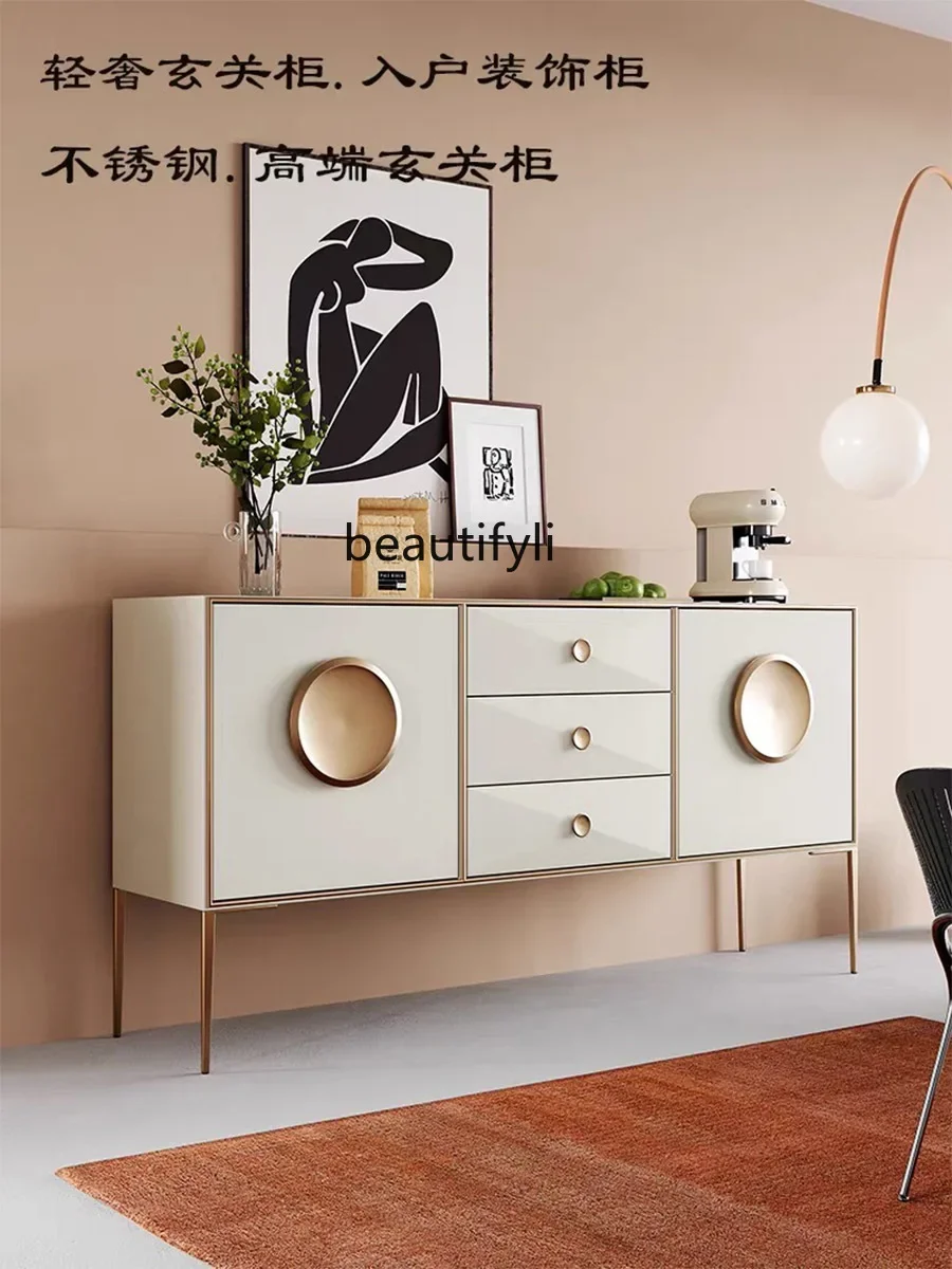 

smt14 Modern Light Luxury Entrance Cabinet Designer Storage Cabinet Minimalist High Leg Decoration Side Cabinet