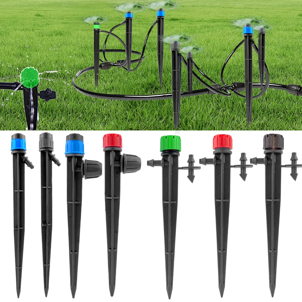 Irrigation Dripper Drip Emitters Micro Spray Adjustable 360 Degree Garden Water Flow Irrigation Drippers for 4/7mm Watering Kits