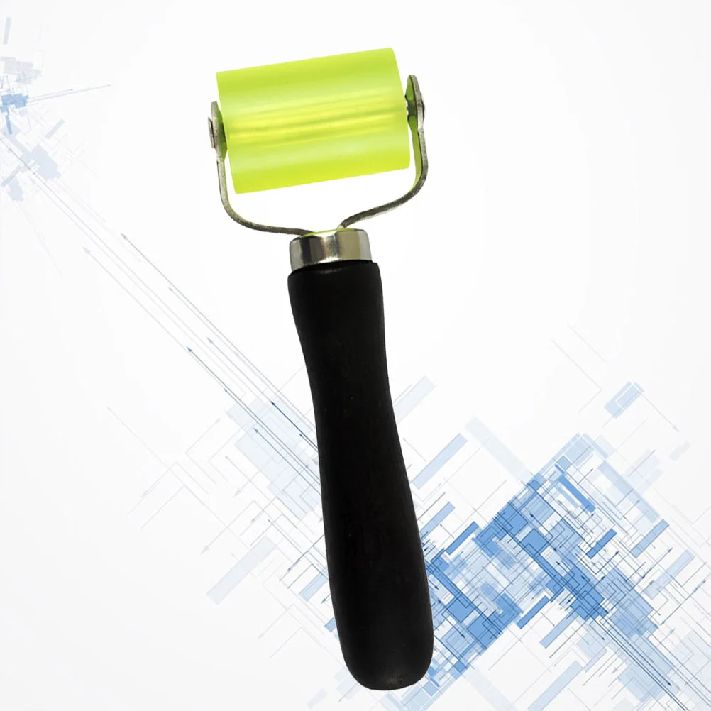 

Car Sound Deadener Rolling Wheel Tool Green Rubber Roller Black Wood H Noise Insulation Mats Vinyl Wall Covering Car Audio