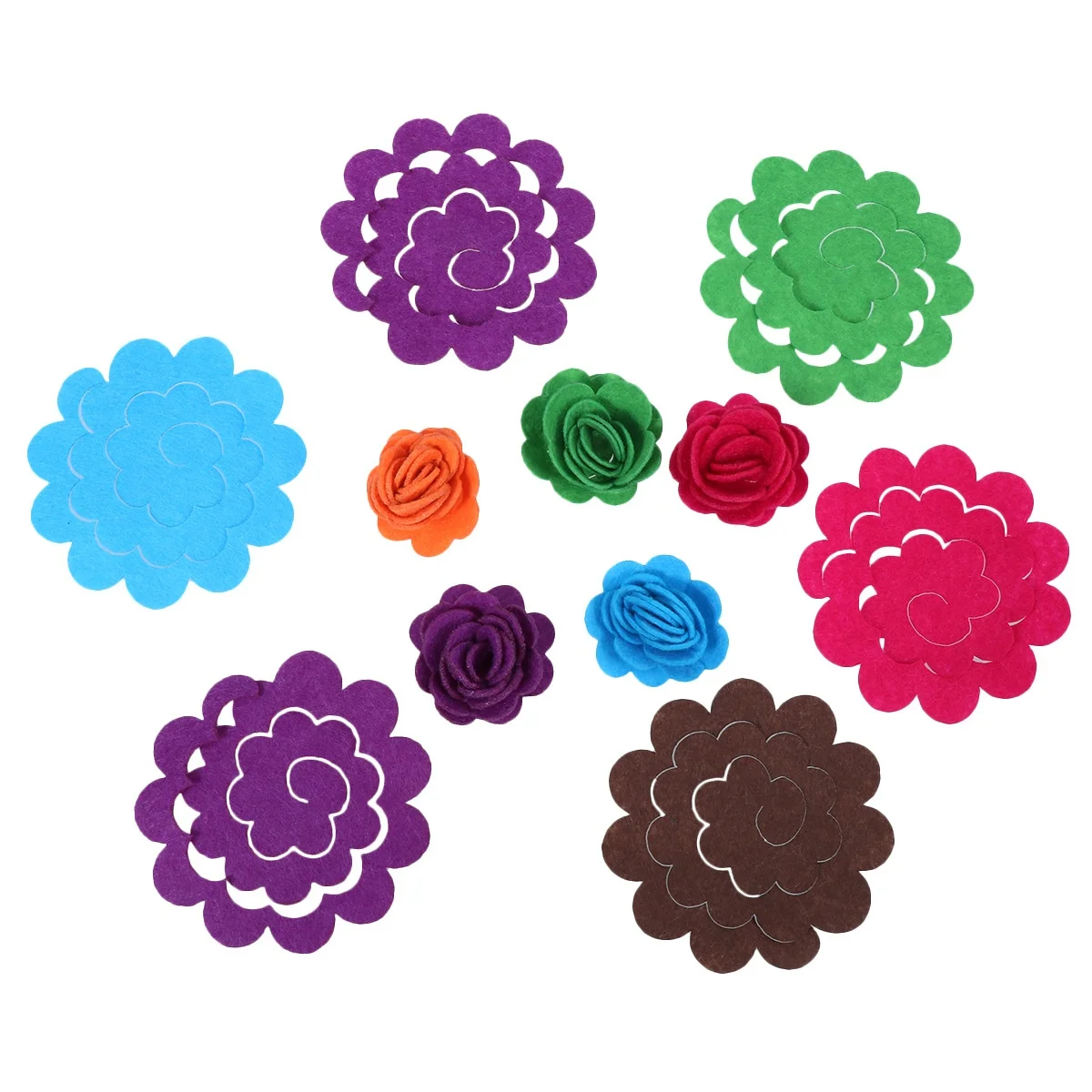 

50Pcs Simulation Felt Flower Fashion Appliques Exquisite Die Cut Floral Craft Supplies for DIY Hair Clips Hats Bags Shoes Gloves