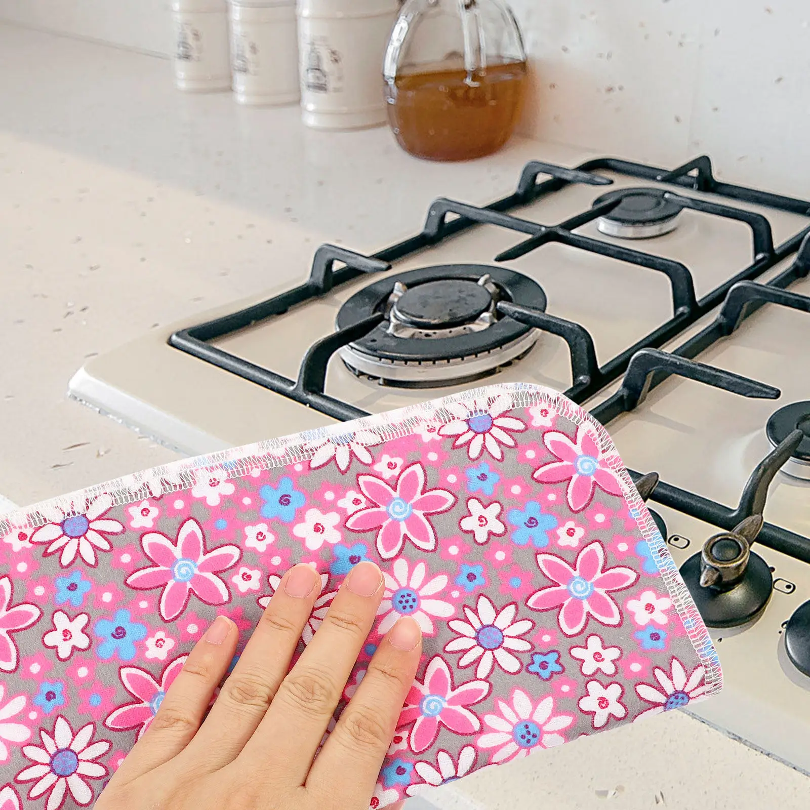 

10 шт. высококачественных хлопковых тряпок для мытья посуды: сильная моющая способность, быстрое высыхание, кухонные аксессуары для уборки