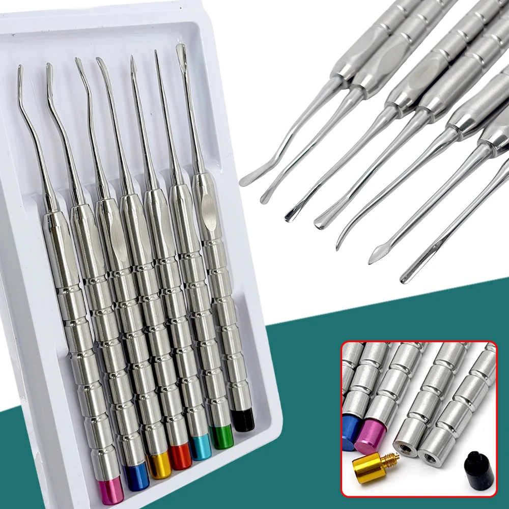 

7 шт., зубная экстракция, корень зуба, минимально инвазивный лифт, инструмент для извлечения зубов, лифт, автоклавируемый