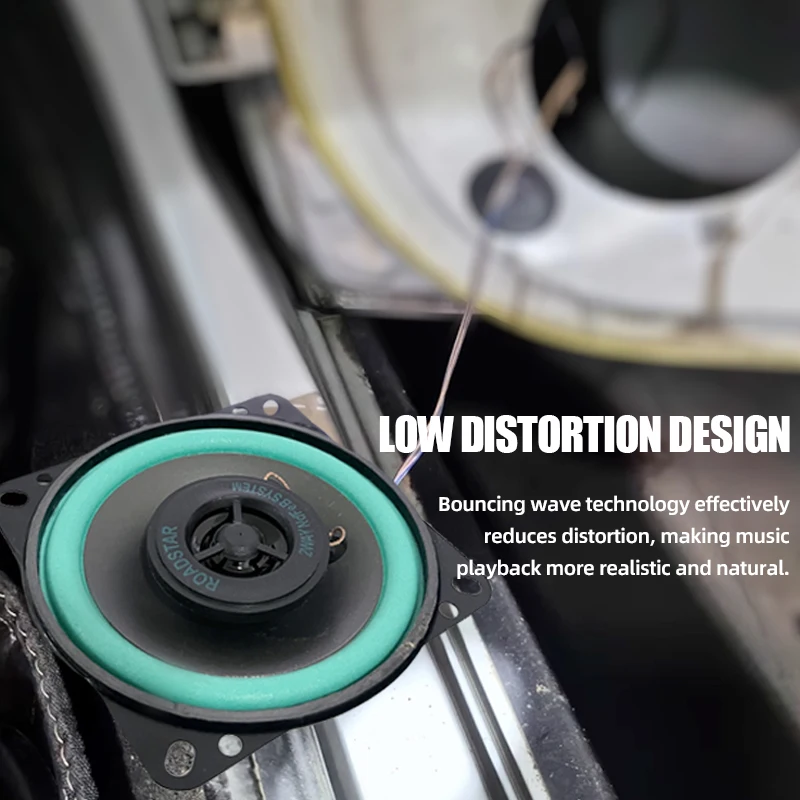 4 Inch 2-Way Coaxial Car Speaker 12V 100W 4Ohm 92dB High Sensitivity Damp-Proof Green Black Universal Car Truck Bus Audio Stereo