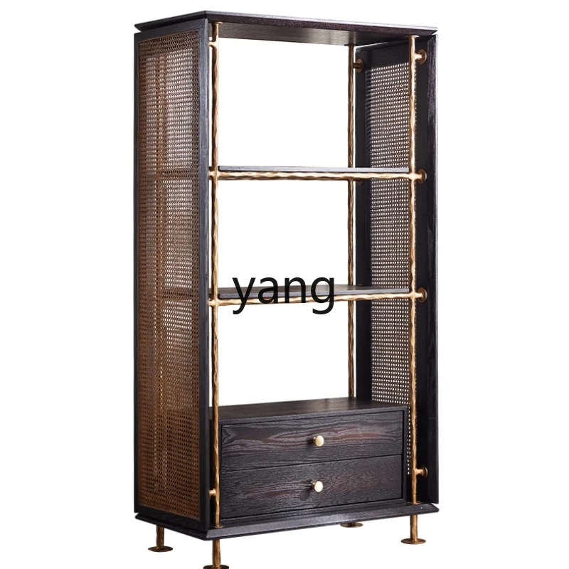

LH retro living room floor-to-wall storage bookshelf antique hand-forged display cabinet