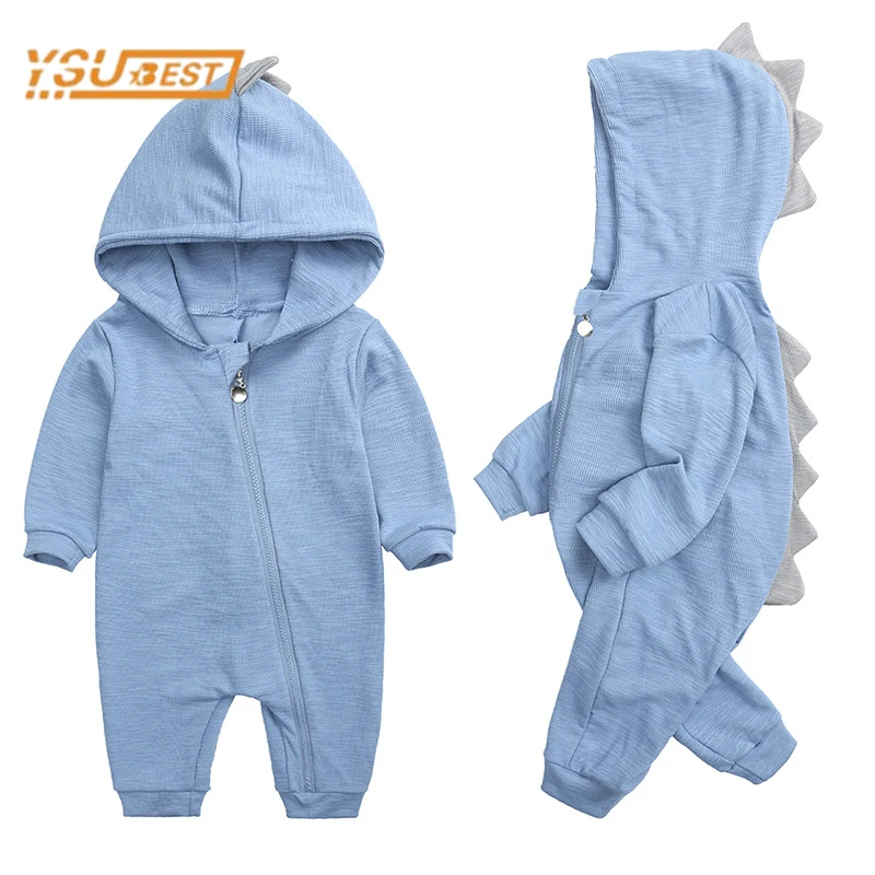 

Newborn Kids Baby Girls Boys Dinosaur Hooded Rompers Infant Baby Girls Boys Long Sleeve Solid Color Rompers Clothes