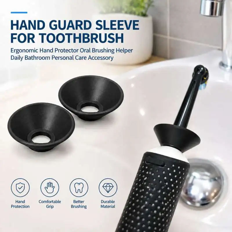 Hand Guard Sleeve for Toothbrush Ergonomic Hand Protector Oral Brushing Helper Daily Bathroom Personal Care Accessory