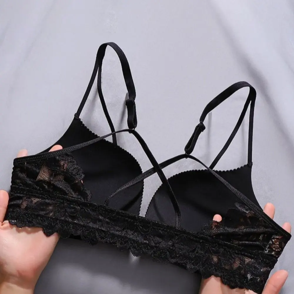 Beauty Back Backless Wireless Bra Anti-sagging Underwear Front Button Bra Deep V Push Up Leopard Print Bra Small Bust