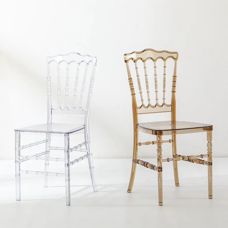 Crystal Transparent Chair Hotel Wedding Commercial Bamboo Chair Napoleon Chair