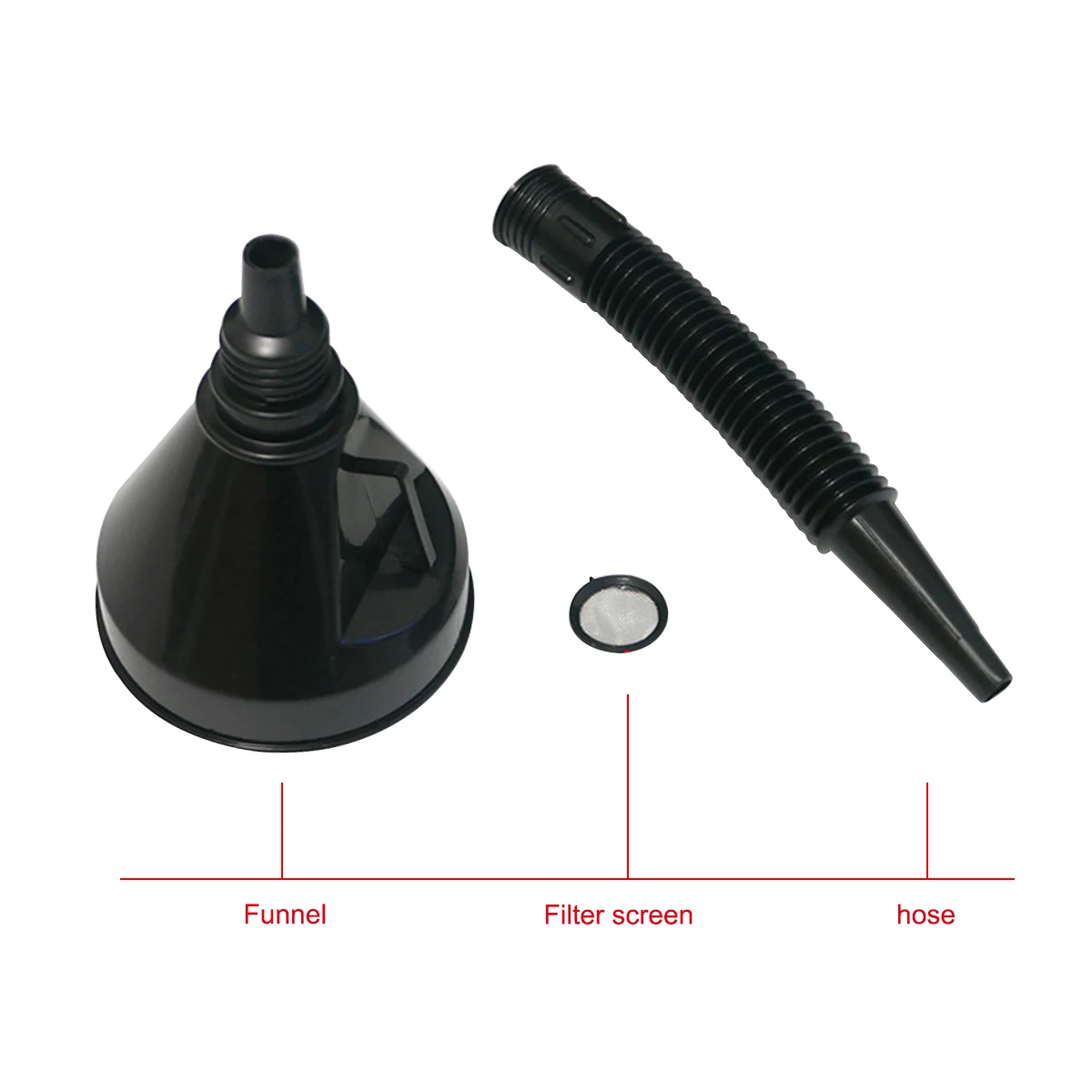 

Durable Multi Functional Flexible Automotive Fuel Funnel: Spill-Proof Refueling & Oil Changing Tool with Wide Mouth & Handle