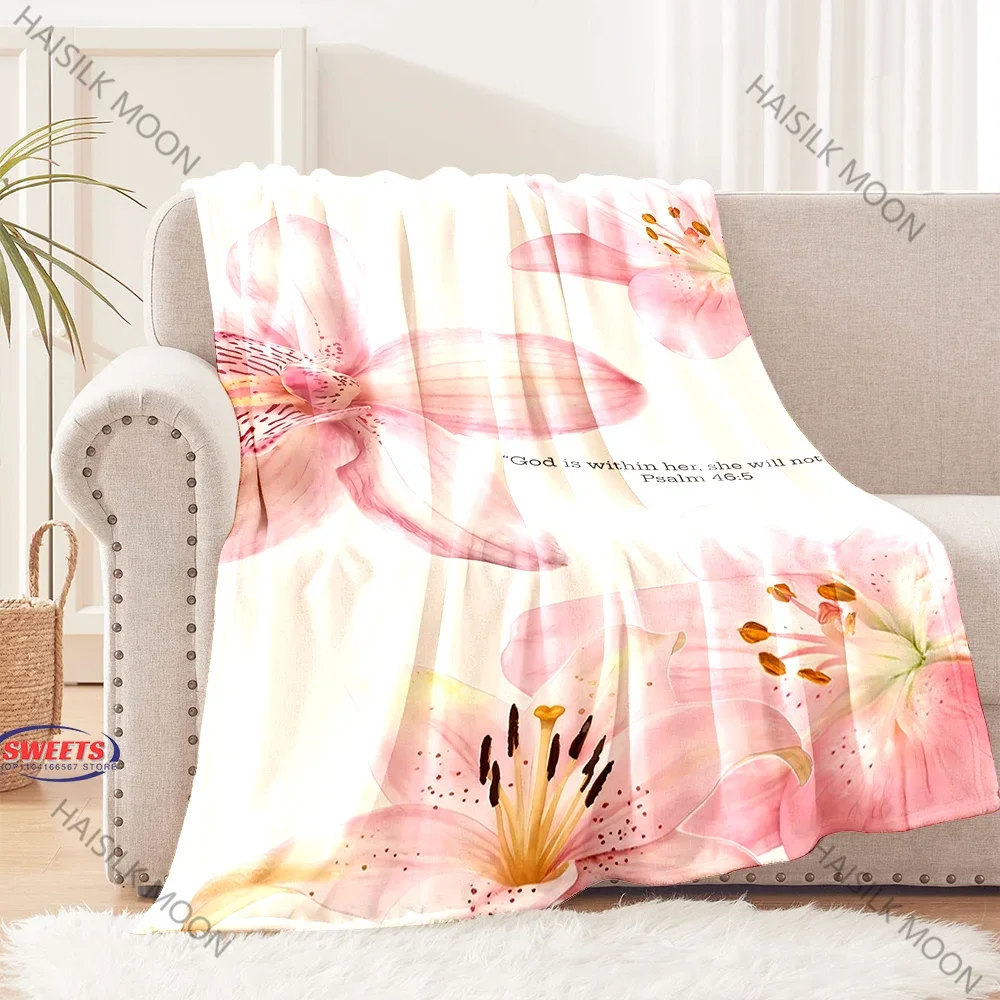 ثلاثية الأبعاد مزامير الكتاب المقدس المسيحية الدافئة والملهمة طباعة البطانيات أريكة مكتب غرفة نوم بطانية سوبر لينة مريحة هدايا رائعة