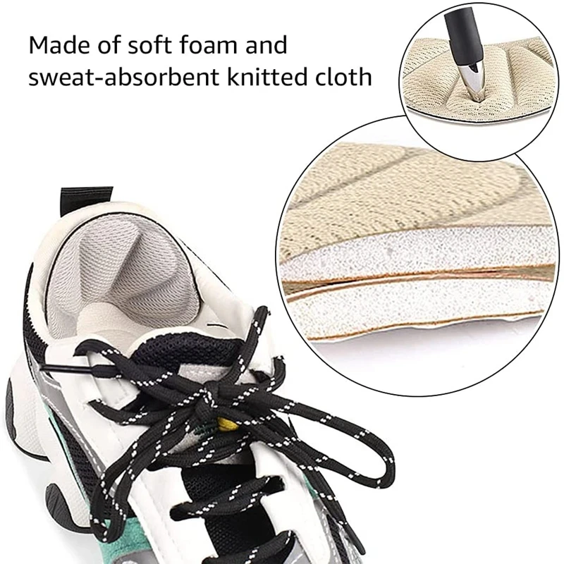 2Pcs Sneaker Heel ProtectorAdjustable SizeHalf Size PadsSoft and comfortableWearable Heel ProtectorPain ReliefFoot Care Pads