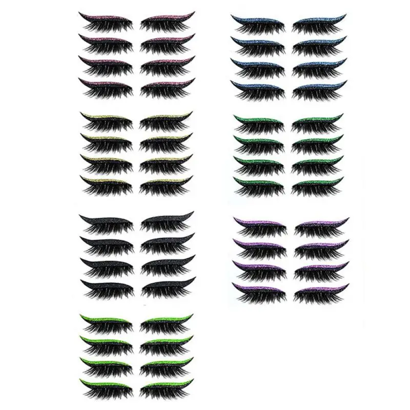 Eyeliner Stickers with Eyelashes Waterproof Nature Soft False Eyelashes Eyeliner Stickers Eyelid Line Eye Makeup Tools