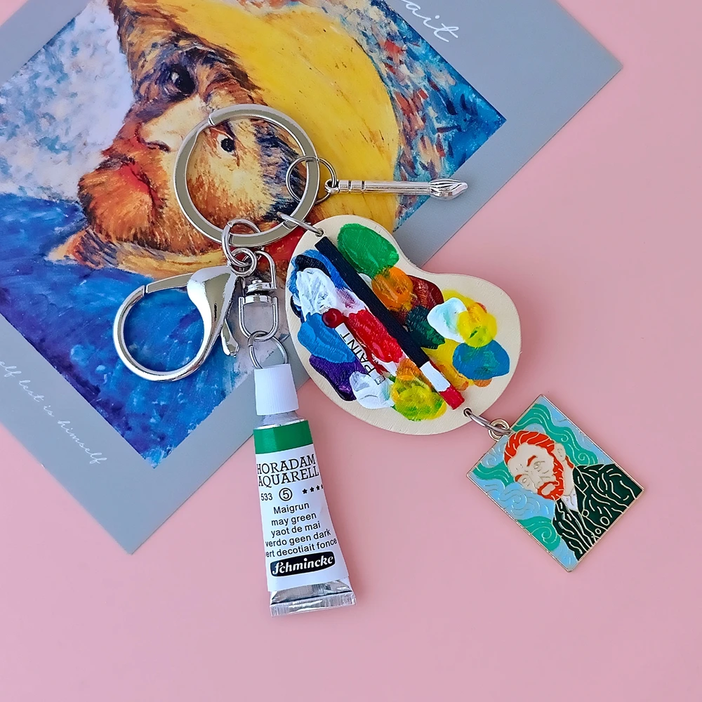 สาวต่างหูมุก Van Gogh ภาพวาดพว - Resin Art Ring บทวิจารณ์และราคา