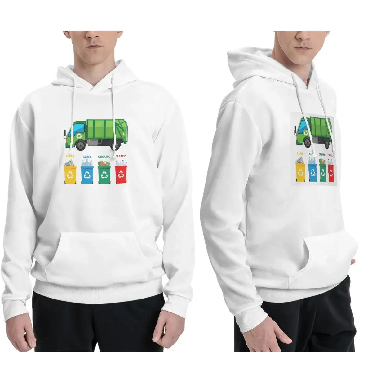 Garbage Truck Design Trashtrucks Rubbish Collection Vehicles Hoodies Pullover Sweatshirt Fashion Long Sleeve Streetwear Winter