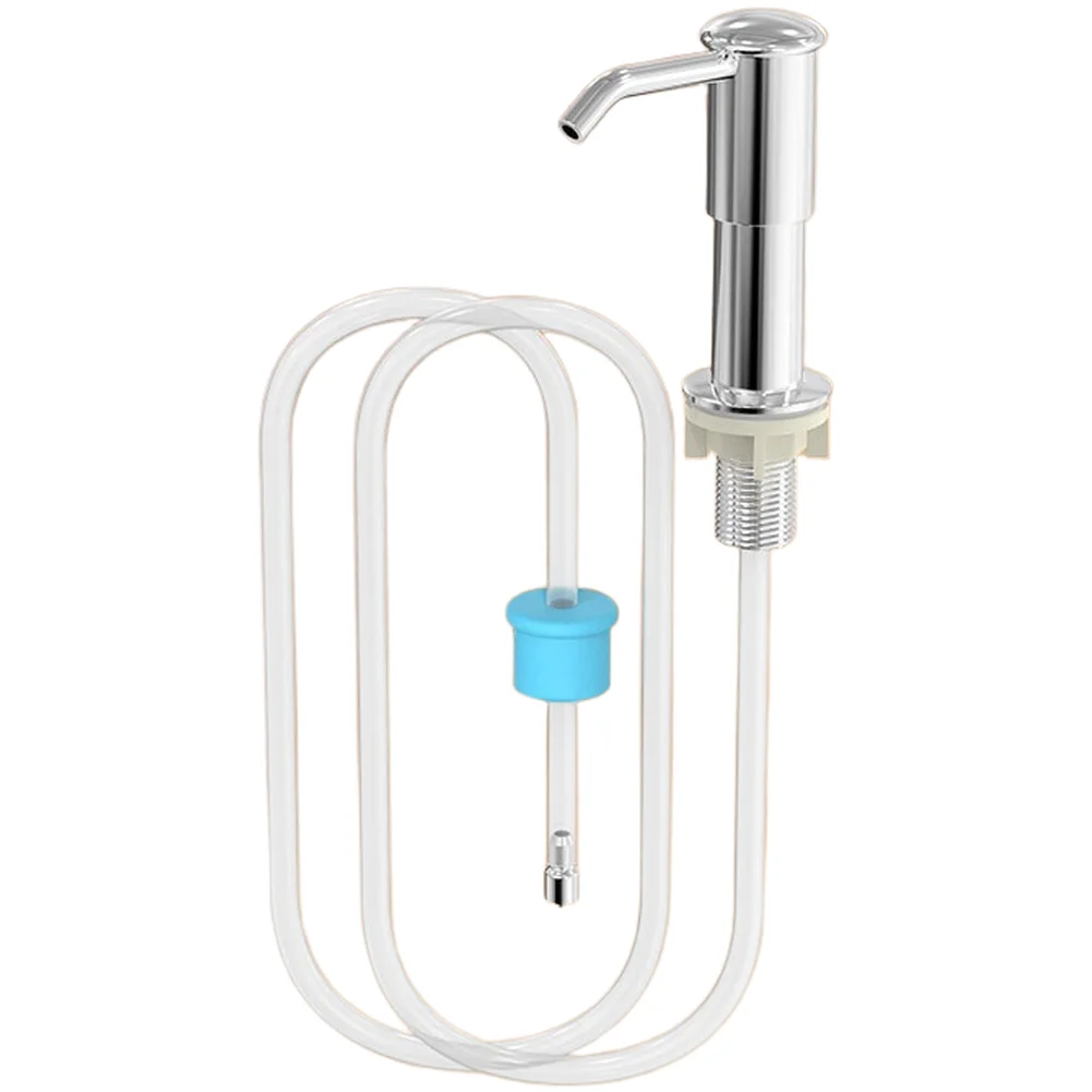 ABS Kitchen Sink Soap Dispenser with 1 Meter Silicone Tube for One-Second Press Dispensing and 360 Degree Rotatable Spout
