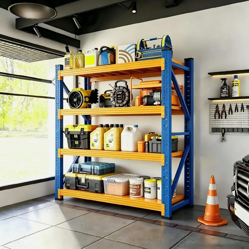 Heavy‑Duty Metal Garage Shelving Unit, 3000 LBS Total Load Capacity, Custom