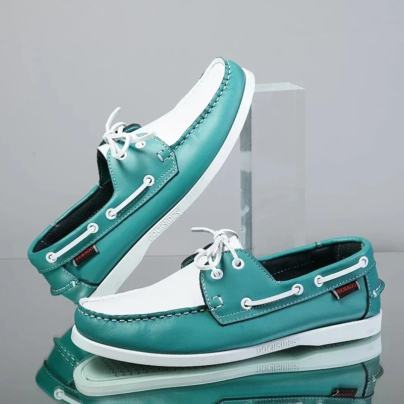 

Designer's New Le Fu Shoes Men's Genuine Leather Driving Shoes Retro Dock Side Boat Shoes Classic Men's Flat Shoes Large Size