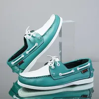 Designer's New Le Fu Shoes Men's Genuine Leather Driving Shoes Retro Dock Side Boat Shoes Classic Men's Flat Shoes Large Size