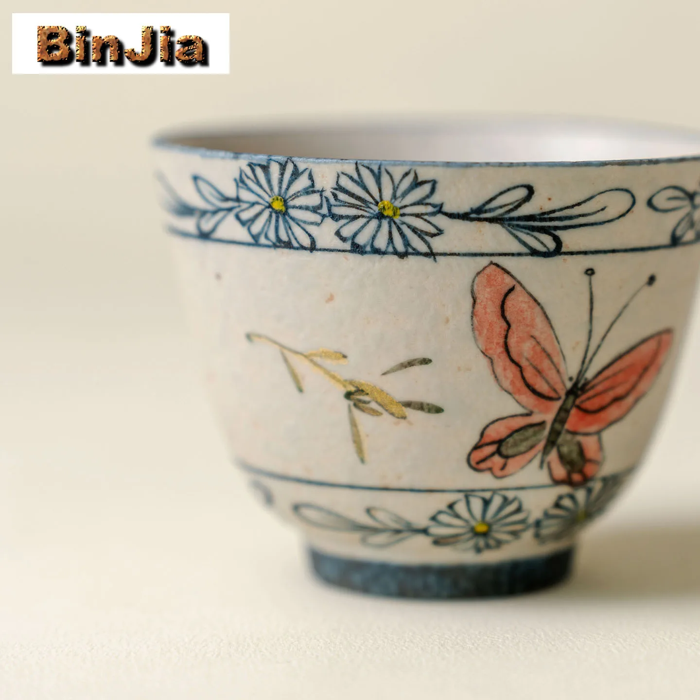 2pc/set Caramel Hand-painted Gold Drawing Teacup Creative Tea Bowl Single Cups Tea-tasting Smelling Cup Jianzhan Master Cups Cha