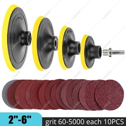 2 3 4 5 6 Inch Round Sandpaper Disk Hook & Loop Sanding Disc Sanding Paper Sheet For Wood Steel Jewelry Car Detailing Polishing