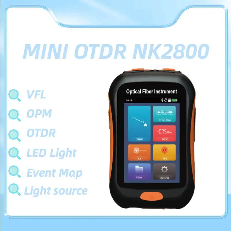 To Mini OTDR NK2800 Active Fiber 1550nm Fiber Optic Reflectometer VFL OLS OPM Event map 20dB for 80Km catalogue Ethernet Tester