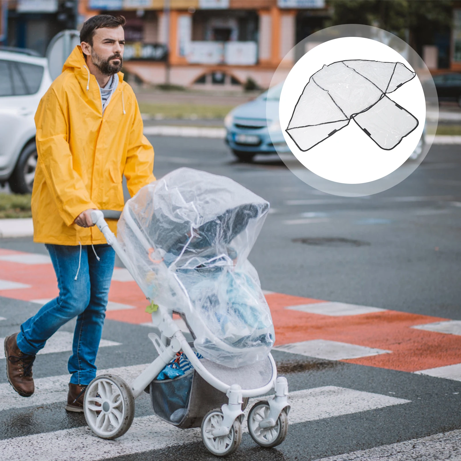 

Universal Size PVC Double Stroller Rain Cover Wind Proof Snow Protect See Through Easy Installation Baby Pushchair Accessories