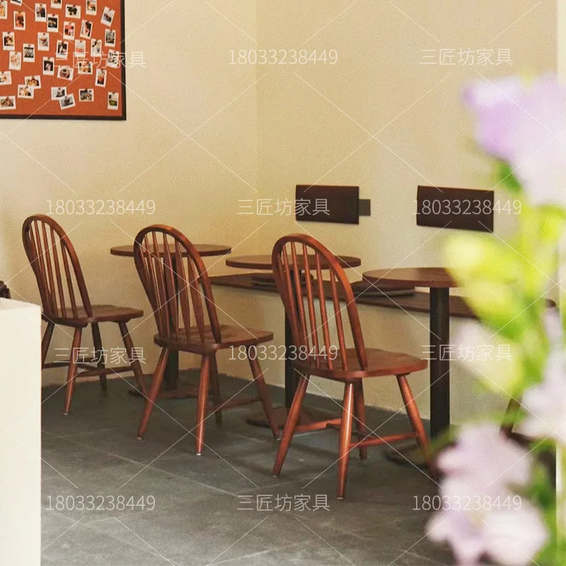 Japanese style cafe table and chair combination catering baking milk tea shop table and chair western restaurant chair