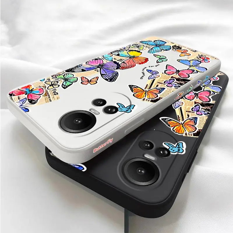Reno 10 Cartoon Butterfly Silicone Phone Case For OPPO Reno 5 5Pro 7Z 7Lite 10 10Pro 10ProPlus 12 12Pro 8T 8Pro 6 5F 4 8 7 Cover image 5