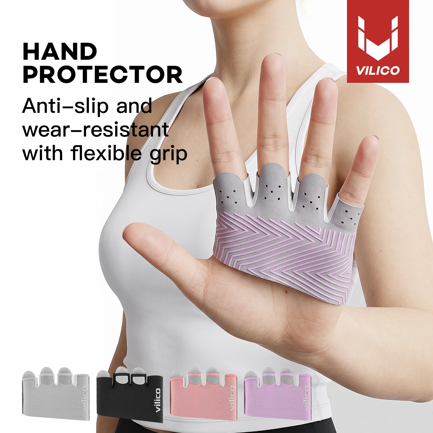 Weightlifting Gloves - VILICO Half‑Finger Fitness Gloves, Breathable Anti‑Slip