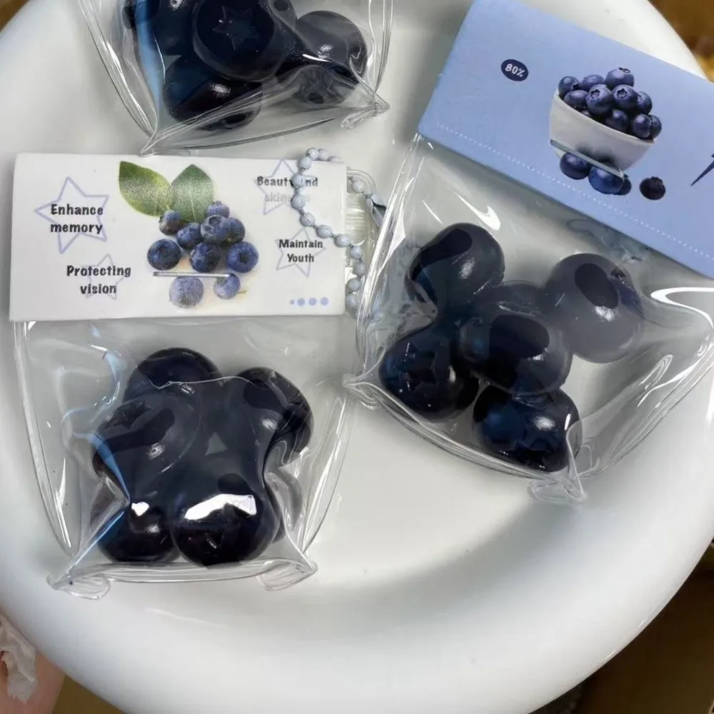 New Sticky TPR Stress Relief Toy Handmade Soft Blueberry Squeeze Toy Silicone Feel Mini Squeeze Toy for Kids