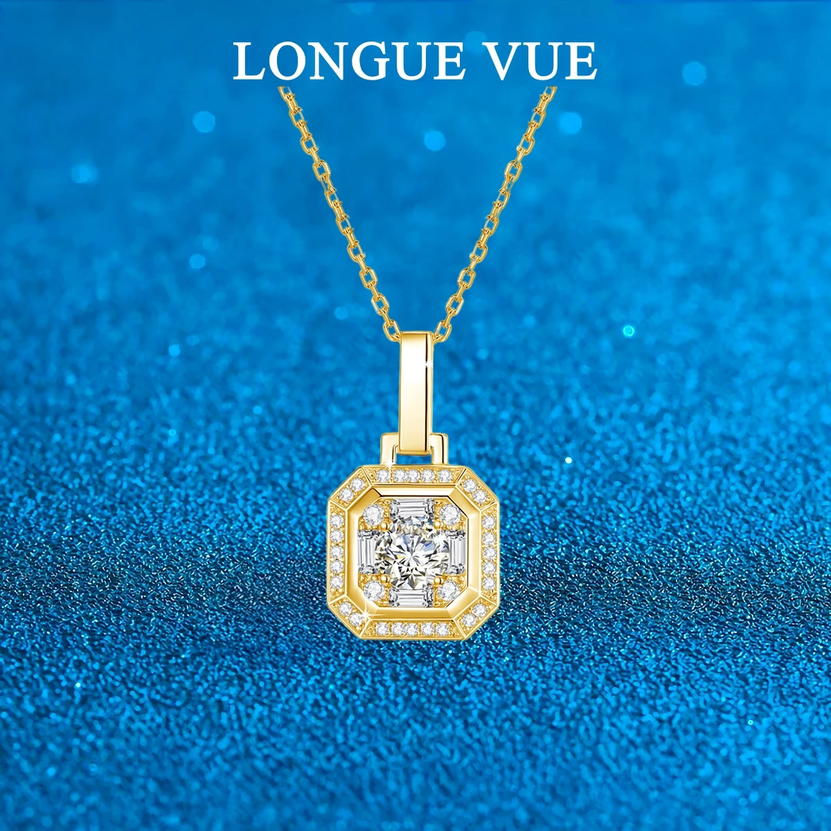 

Ожерелье из серебра 925 пробы с квадратным сахарным кулоном, круглой огранки, муассанитовая цепочка на шею, ювелирные изделия для девочек и женщин, подарок на свадьбу, день рождения