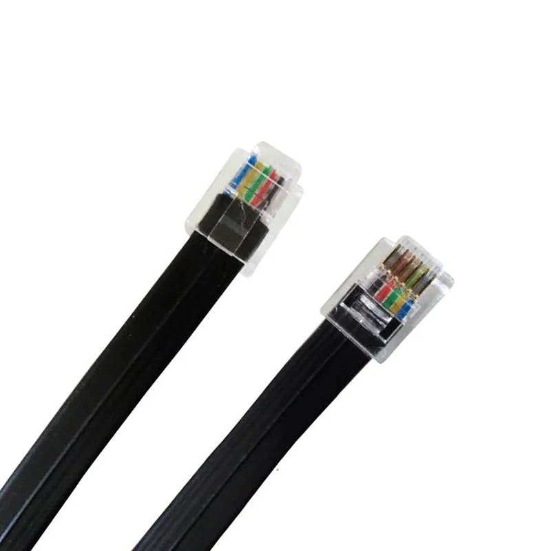 6-core crimped RJ11 crystal connector with 6P6C flat cable - Makeblock / Ability Storm RJ25 connection cable