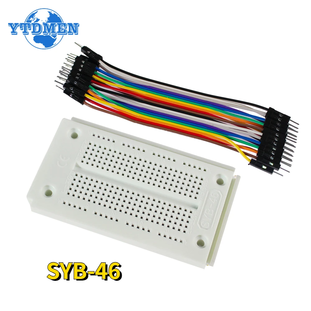 SYB-46 Breadboard Kit 270 Points Solderless Test Borad PCB Dupont Line 10cm 20pin/40pin Male To Male Jumper Wire DIY Electronics