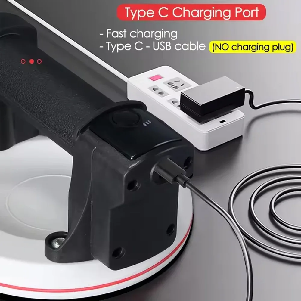 2000mAh Electric Vacuum Suction Cup 6-inch Smart Display Lifter 200KG Load Includes Storage Box