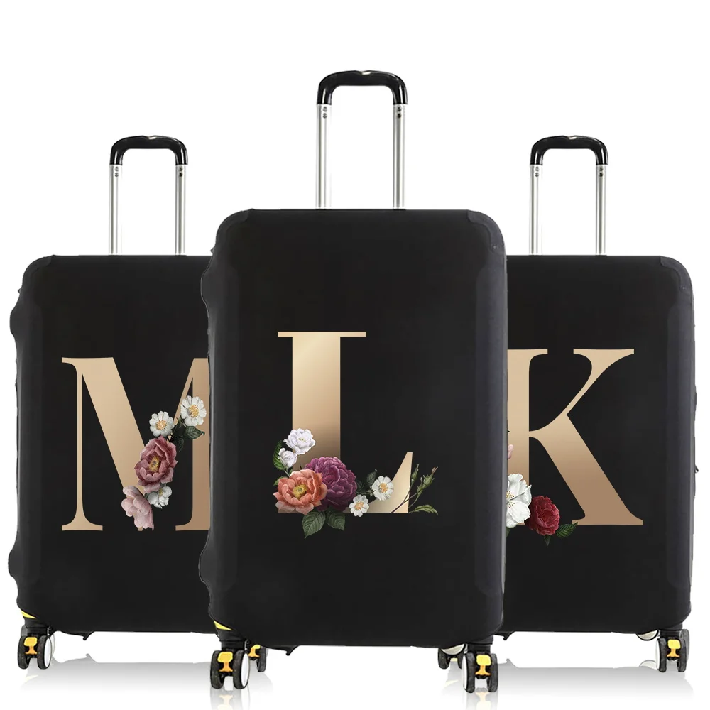 

Fashion Luggage Protector Cover Trolley Case Portable Travel Outdoor Holiday Essentials Luggage Covers Gold Letter Pattern