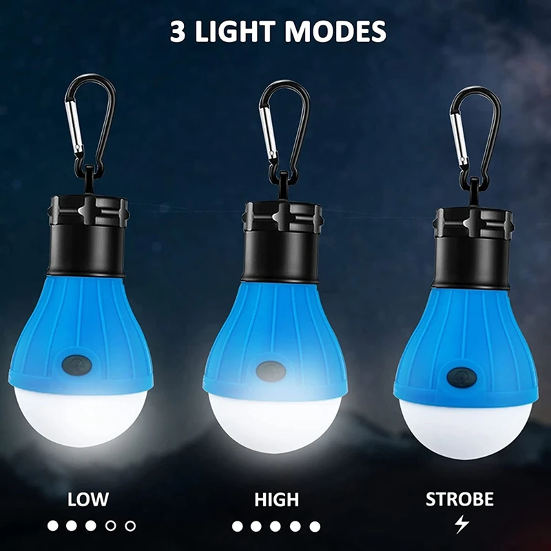4 Pack LED Camping Light,Camping Accessories For Tent Campers, Portable Tent Lights With Clip Hook For Camping