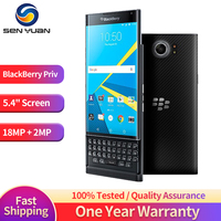Original Blackberry Priv 4G LTE Mobile Phone 5.4'' 18MP+2MP 3GB RAM+32GB ROM Hexa-core QWERTY Keyboard Android priv CellPhone