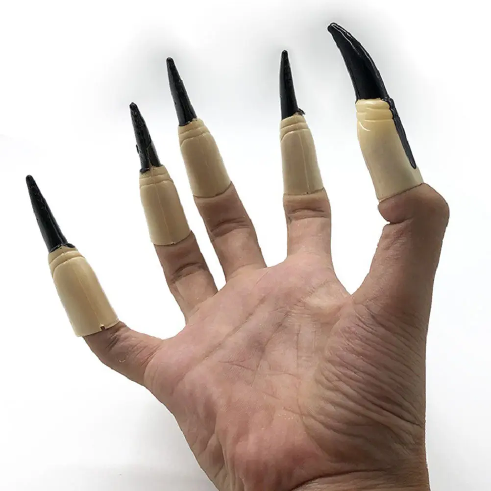 

20Pcs Witch Fake Finger Set High- Creepy Long Tip Halloween Costume Props for Witches Vampires Party Decoration