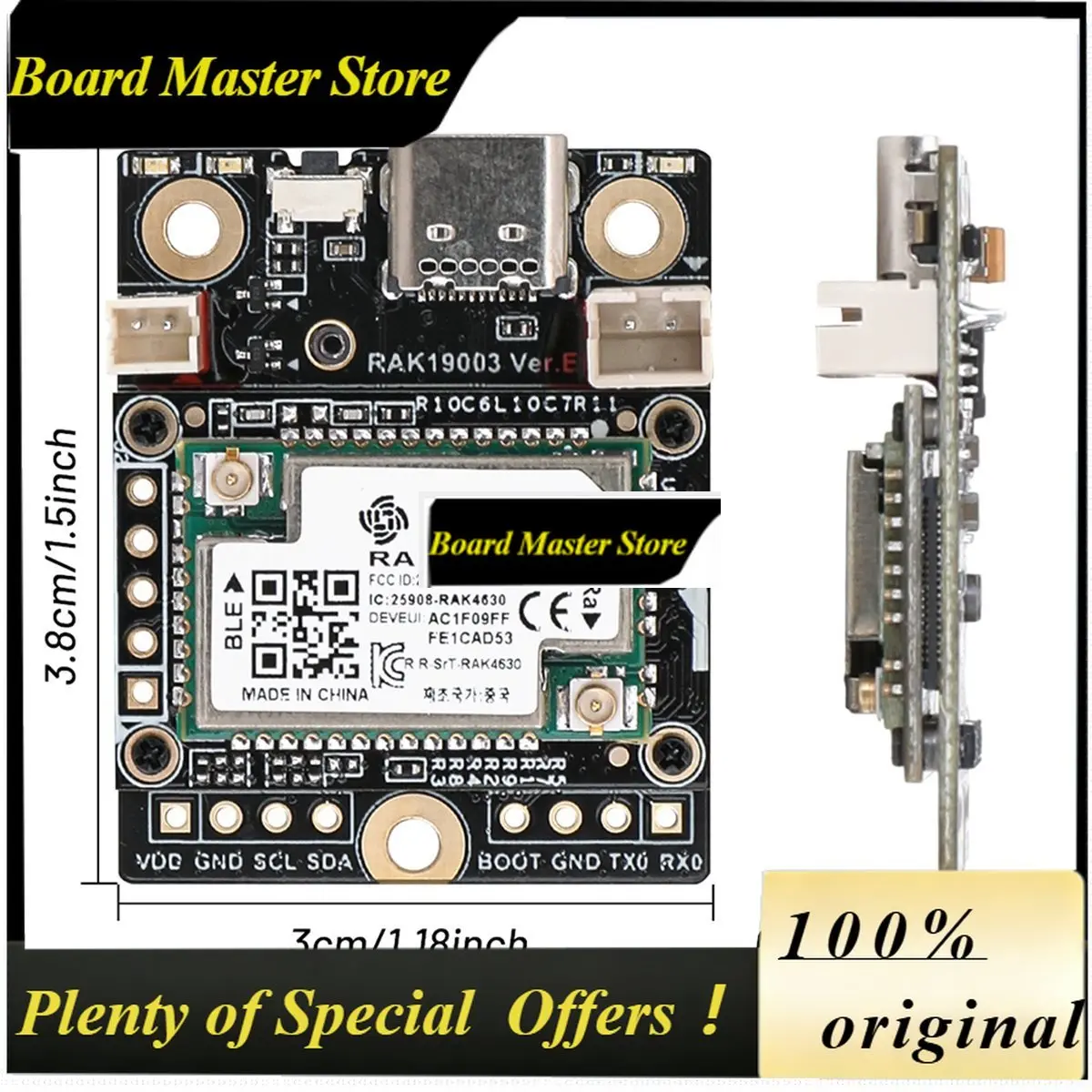 BoMaSMeshtastic Meshcore Node Repeater WisMesh RP2040 Kit RAK 19003 Board +RAK11310 Wisblock Core Module Lora Mesh 915MHz
