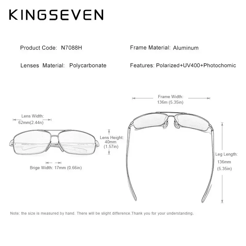 KINGSEVEN Fashion Designer Aluminum Polarized Sunglasses Sun Glasses Vintage UV400 For Men/Women Eye Protection Eyewear