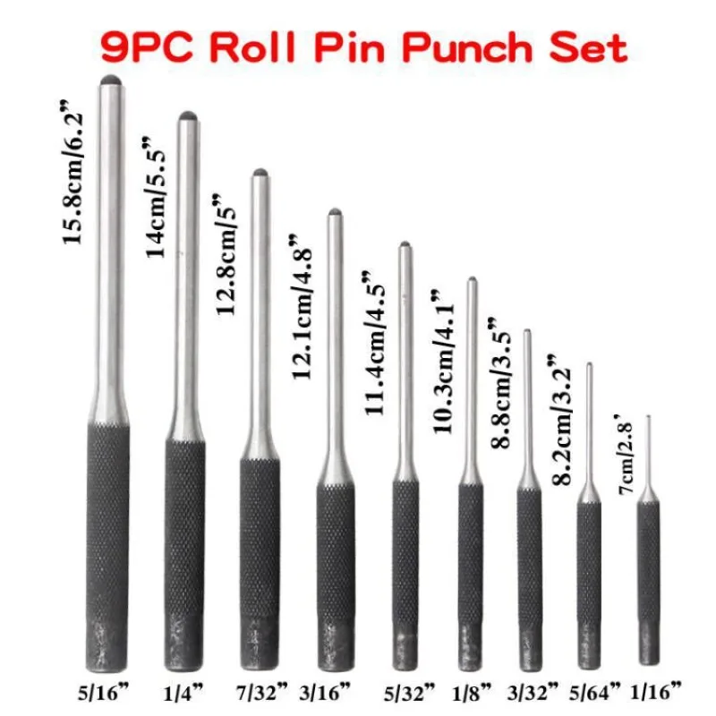 Professional 9Pcs Roll Pin Punch Set High Hardness Steel Gunsmith Tool Kit for AR15 M4 M16 Glock Disassembly And Maintenance