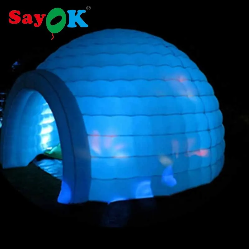 Sayok-5m Dia tenda domo inflável para publicidade, iluminação colorida, decoração do evento